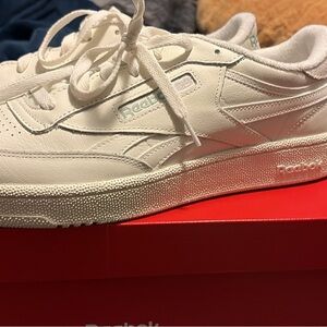 Reebok All-White Leather Sneakers